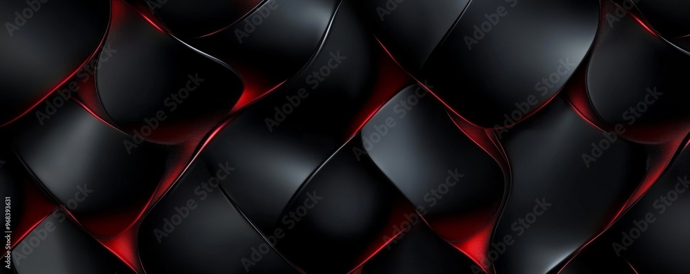 Luxe Noir: Glossy Black Pattern with Rich Red Accents for High-End Fashion and Packaging Design Luxe Noir: Glossy Black Pattern with Rich Red Accents for High-End Fashion and Packaging Design