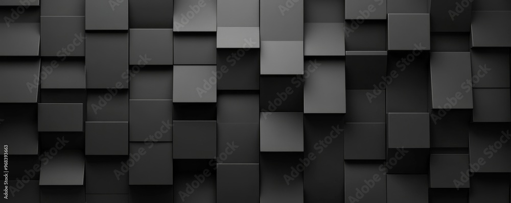 Modern Architectural Elegance: Dark Geometric Tessellation Pattern in Black and Charcoal Modern Architectural Elegance: Dark Geometric Tessellation Pattern in Black and Charcoal