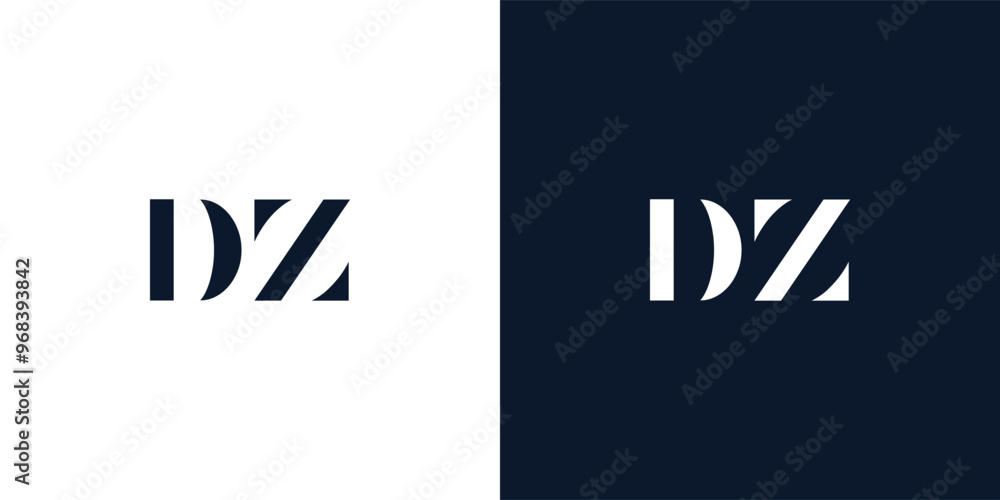 Obraz premium Abstract letter DZ logo.
