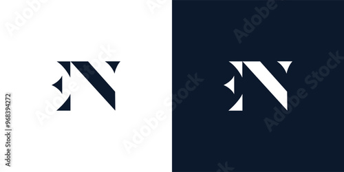 Abstract letter EN logo.