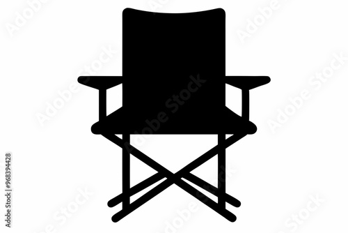 Camping chair Silhouette vector, Black Camping chair silhouette