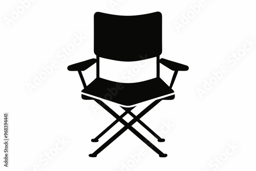 Camping chair Silhouette vector, Black Camping chair silhouette