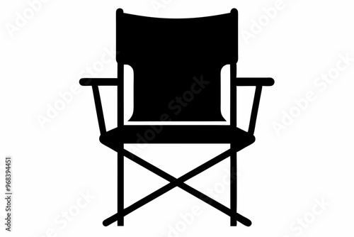 Camping chair Silhouette vector, Black Camping chair silhouette