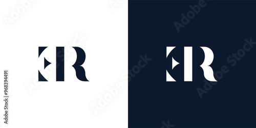 Fotografía Abstract letter ER logo.