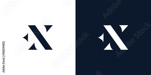 Abstract letter EX logo.