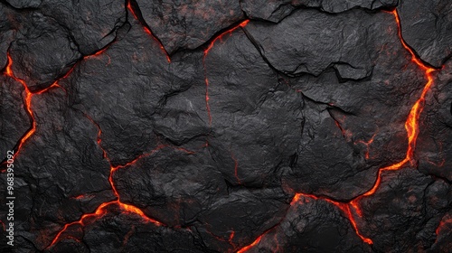 Fiery volcanic rock texture