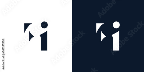 Abstract letter FI logo.