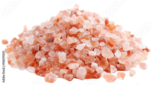 Himalayan pink salt on transparent background