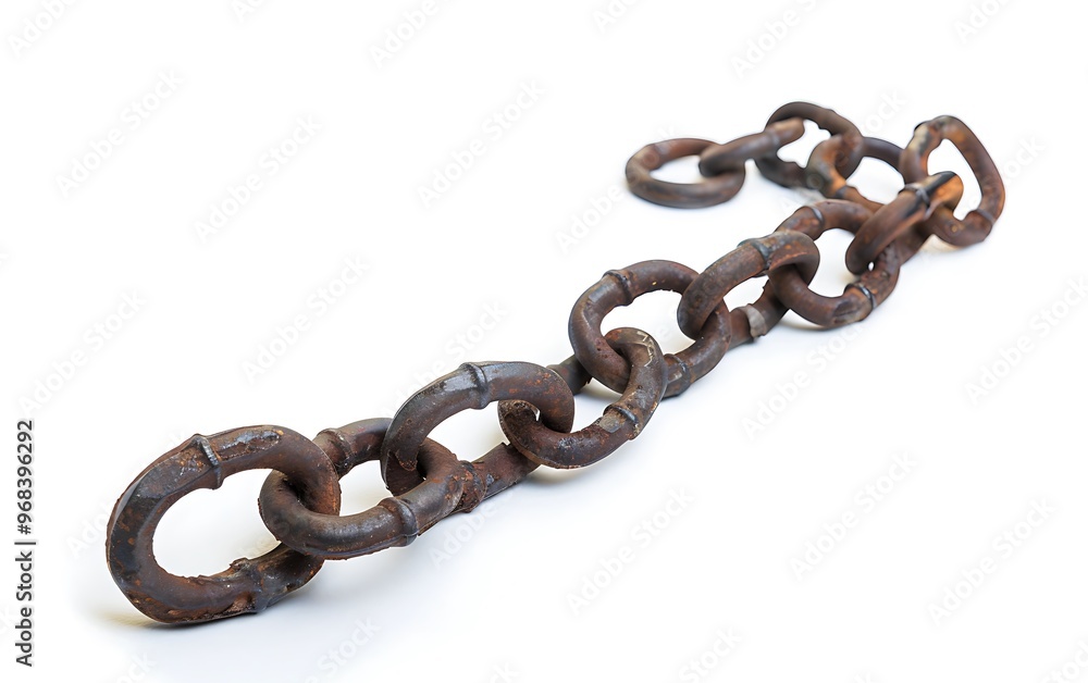 Obraz premium Chain isolated on white background. 3D rendering.