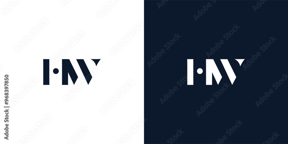 Obraz premium Abstract letter HW logo.