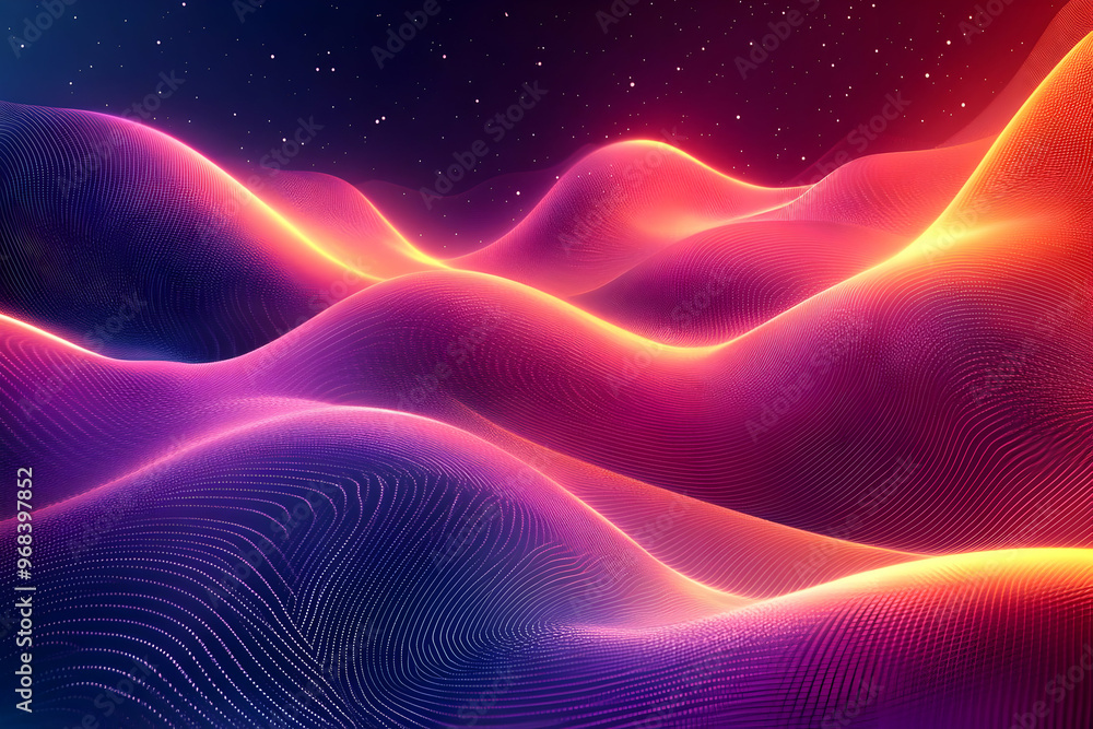 Abstract Background - Neon Waves of Color Abstract Background - Neon Waves of Color