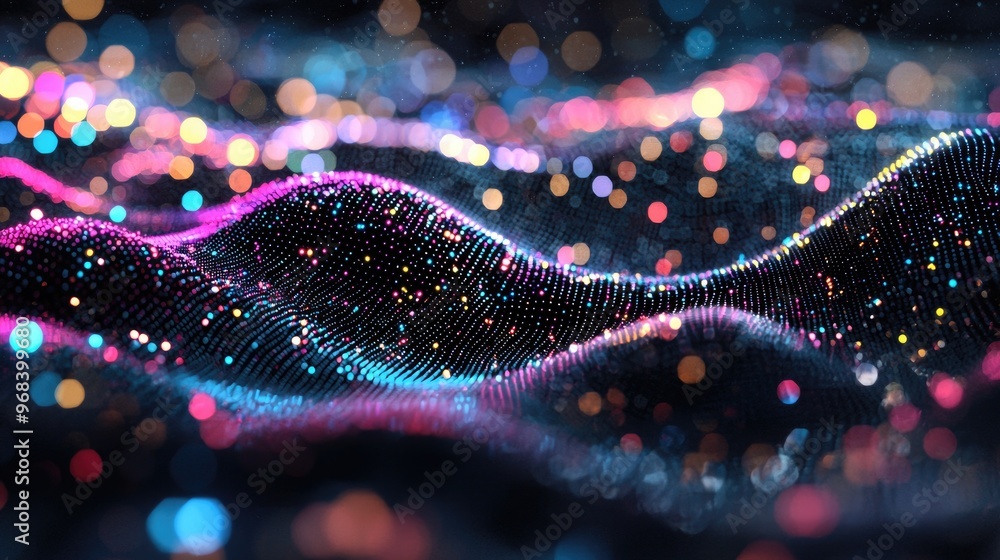 Fototapeta premium Abstract digital particle swarm optimization archive