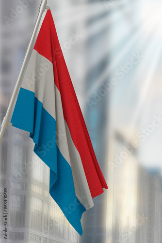 Luxembourg national flag. Render 3D. photo