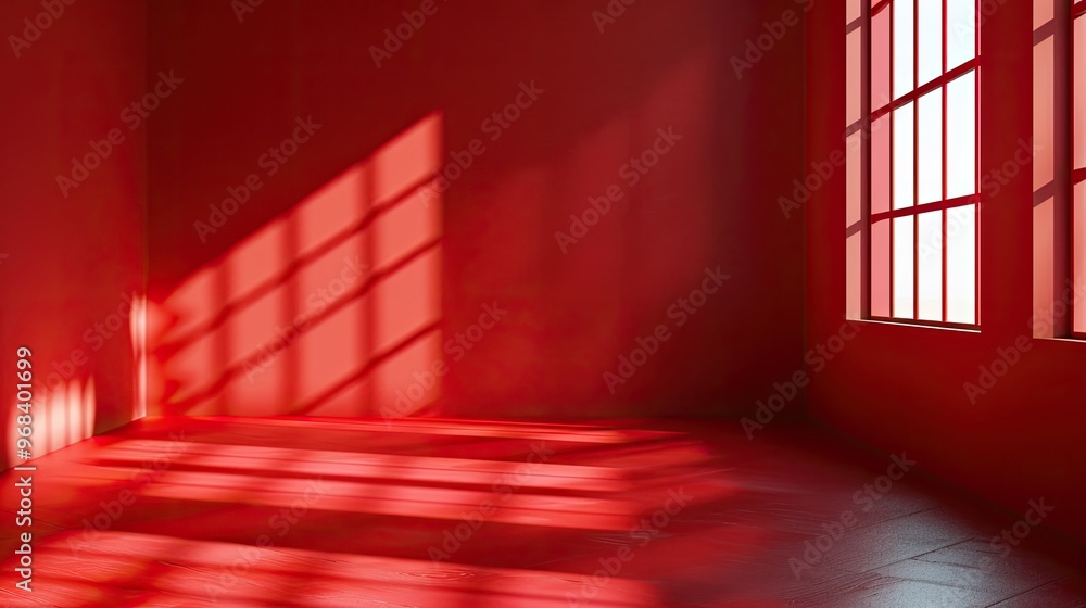 Red Room with Window and Light Streaming Through Red Room with Window and Light Streaming Through