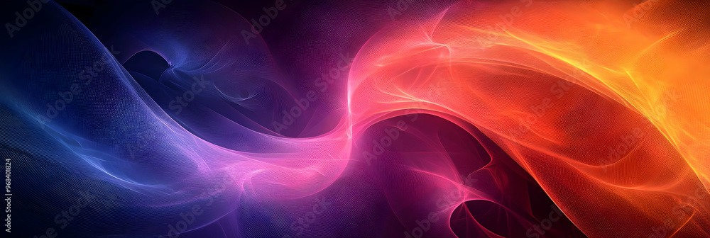 Abstract Background with Orange and Blue Waves Abstract Background with Orange and Blue Waves
