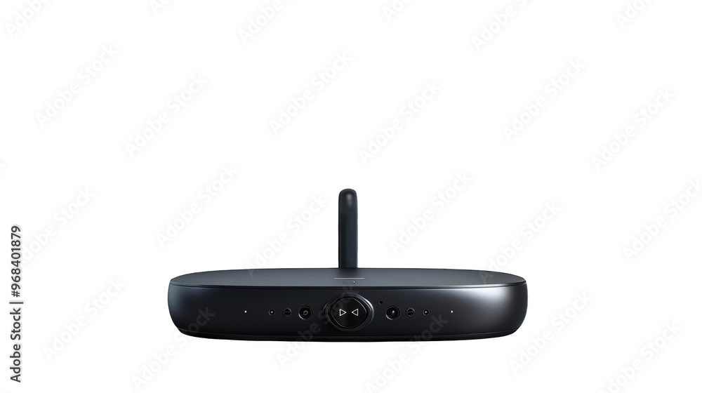 Modern Black Wireless Speaker with Play Button Modern Black Wireless Speaker with Play Button