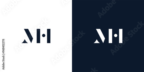 Abstract letter MH logo.