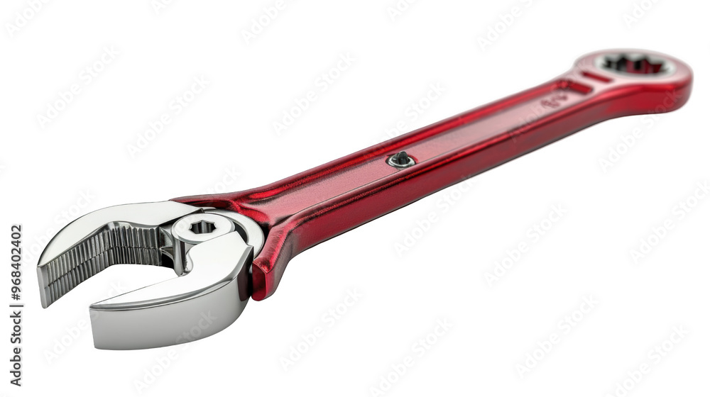 Red wrench tool isolated transparent background Red wrench tool isolated transparent background