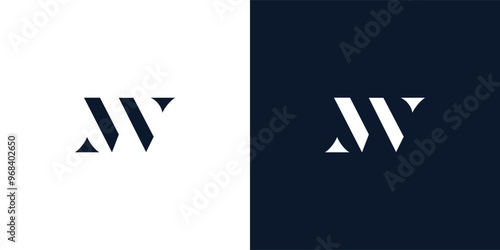 Abstract letter MV logo.