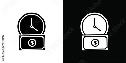 Annuity due icon Thin line flat illustration