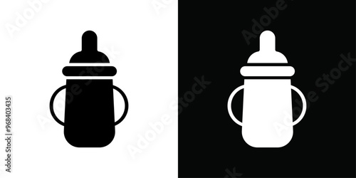 baby sippy icon Thin line flat illustration