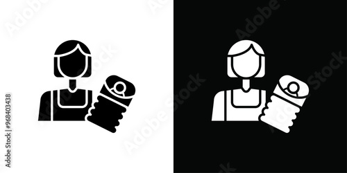 Babysitter icon Thin line flat illustration