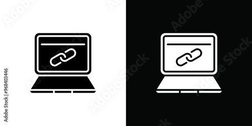 Backlink icon Thin line flat illustration