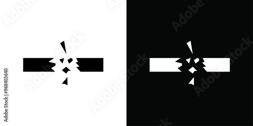 Breaking icon Thin line flat illustration