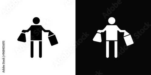 Buyer, shopper icon Thin line flat illustration