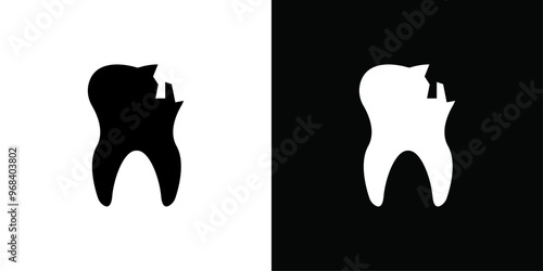 Cavities icon Thin line flat illustration