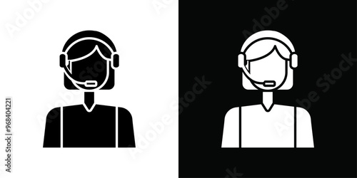 customer support icon Thin line flat illustration