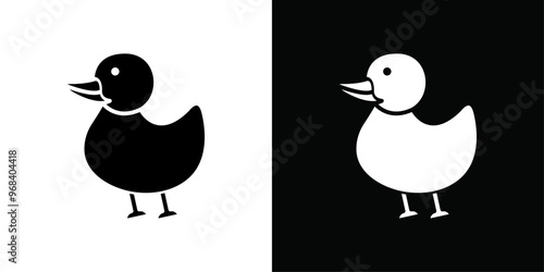 Duck icon Thin line flat illustration