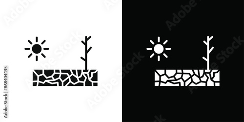 Drought icon Thin line flat illustration
