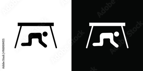 Earthquake safety place icon Thin line flat illustration