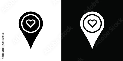 Favorite place icon Thin line flat illustration