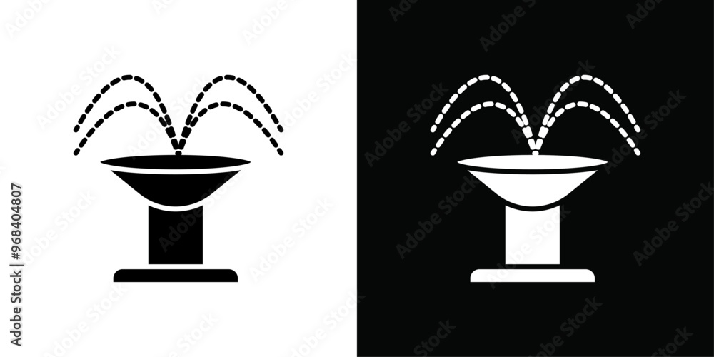 Fountain icon Thin line flat illustration Fountain icon Thin line flat illustration