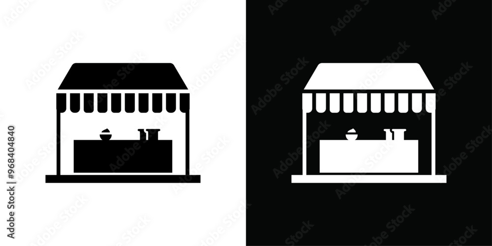 Fresh bakery pastry shop icon Thin line flat illustration Fresh bakery pastry shop icon Thin line flat illustration