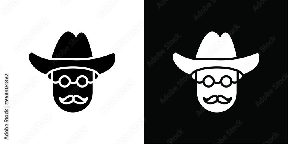 Gentleman icon Thin line flat illustration Gentleman icon Thin line flat illustration