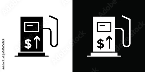 Fuel price increase icon Thin line flat illustration