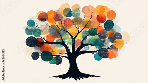 A tree with branches formed by speech bubbles