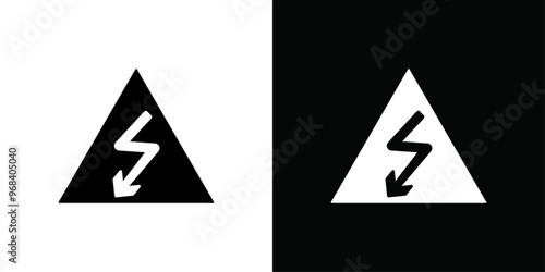 High voltage icon Thin line flat illustration