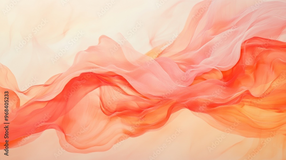 Abstract Orange Silk Fabric Flowing Waves Background Texture Abstract Orange Silk Fabric Flowing Waves Background Texture