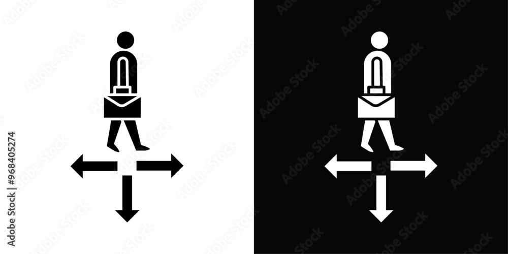 Job opportunity icon Thin line flat illustration Job opportunity icon Thin line flat illustration