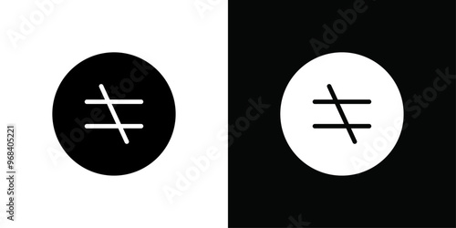 Inequality icon Thin line flat illustration
