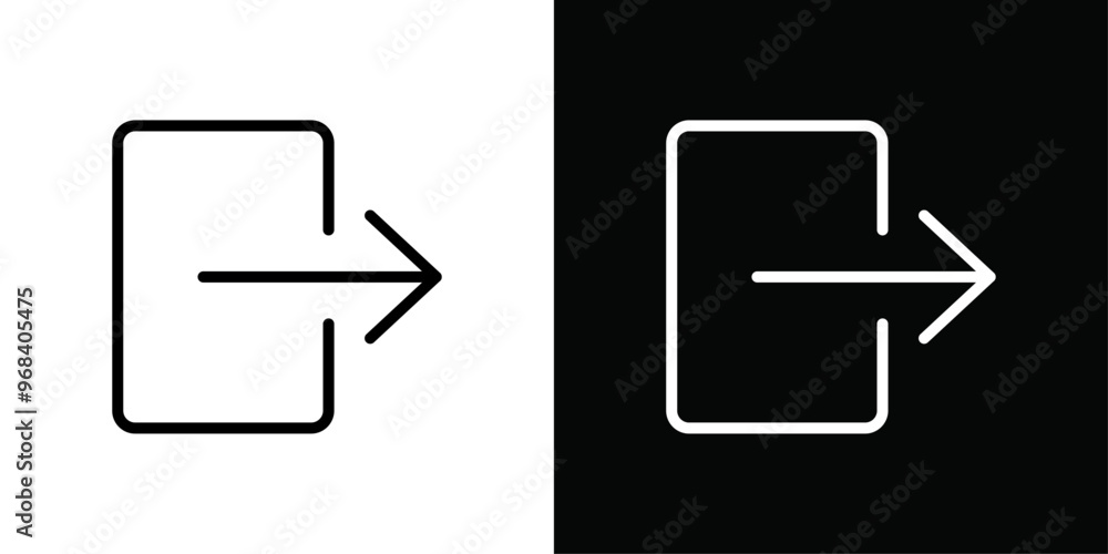 Logout exit icon Thin line flat illustration Logout exit icon Thin line flat illustration