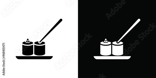 Maki sushi roll icon Thin line flat illustration