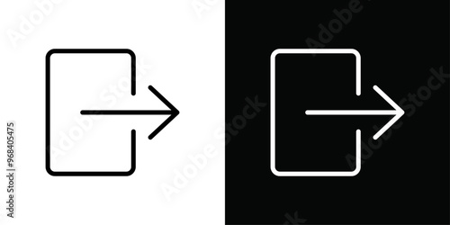Logout exit icon Thin line flat illustration
