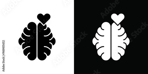 Mental health icon Thin line flat illustration