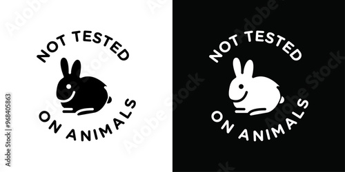 Not tested on animals icon Thin line flat illustration