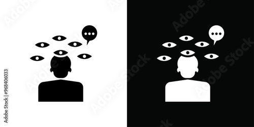 Paranoia icon Thin line flat illustration